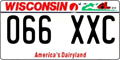 WI license plate 066XXC