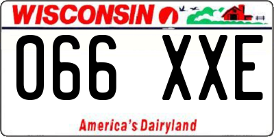 WI license plate 066XXE