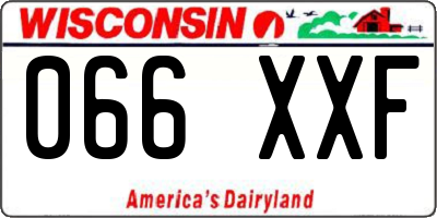 WI license plate 066XXF