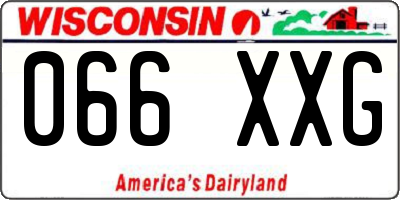 WI license plate 066XXG