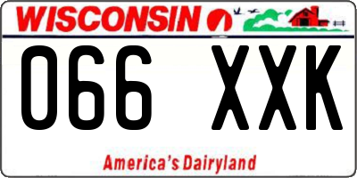 WI license plate 066XXK