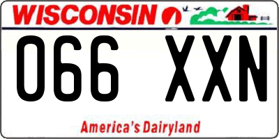 WI license plate 066XXN