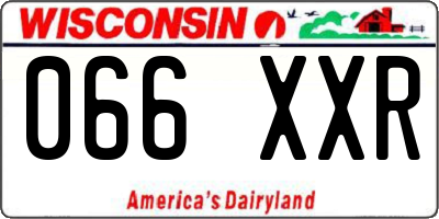 WI license plate 066XXR