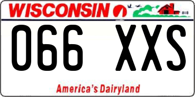 WI license plate 066XXS