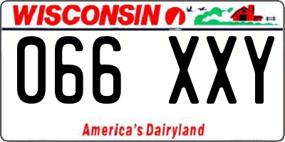 WI license plate 066XXY