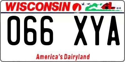 WI license plate 066XYA