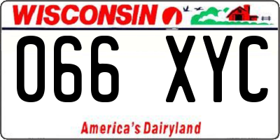 WI license plate 066XYC