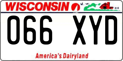 WI license plate 066XYD