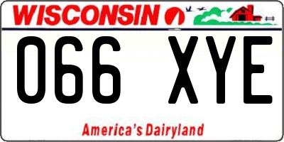 WI license plate 066XYE