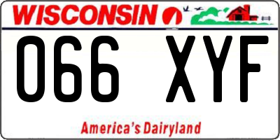 WI license plate 066XYF