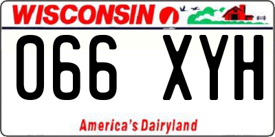 WI license plate 066XYH