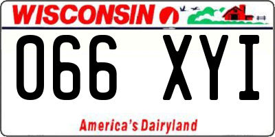 WI license plate 066XYI