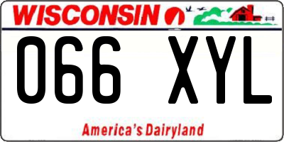 WI license plate 066XYL