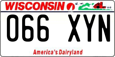 WI license plate 066XYN
