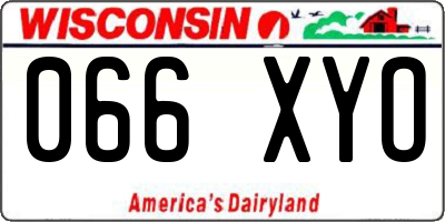 WI license plate 066XYO