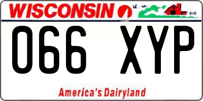 WI license plate 066XYP