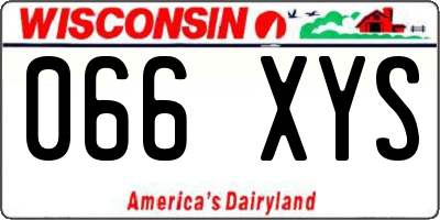 WI license plate 066XYS