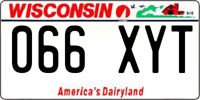 WI license plate 066XYT