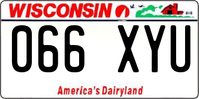 WI license plate 066XYU