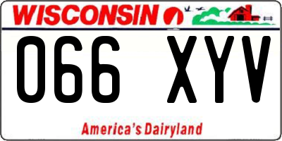 WI license plate 066XYV