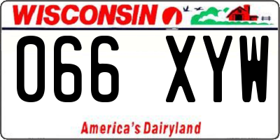 WI license plate 066XYW