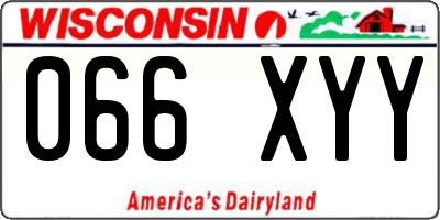 WI license plate 066XYY