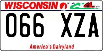 WI license plate 066XZA