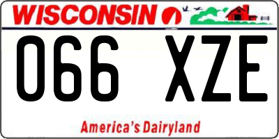 WI license plate 066XZE
