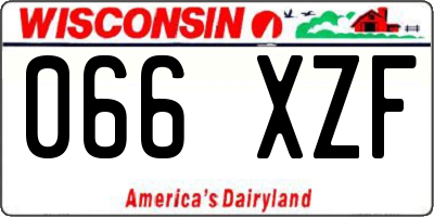 WI license plate 066XZF