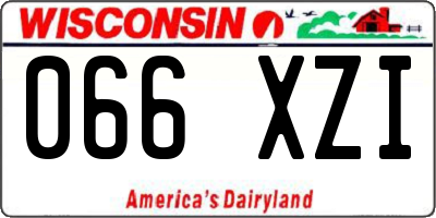 WI license plate 066XZI