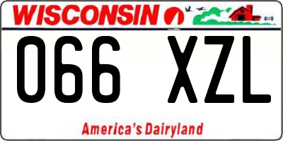 WI license plate 066XZL