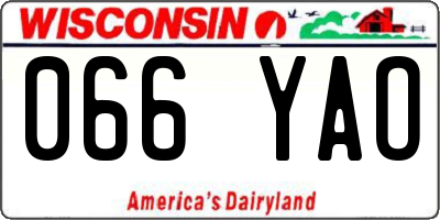 WI license plate 066YAO
