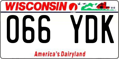 WI license plate 066YDK