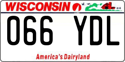 WI license plate 066YDL