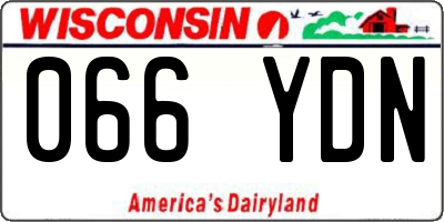 WI license plate 066YDN