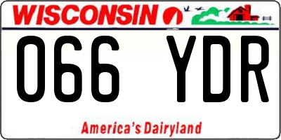 WI license plate 066YDR