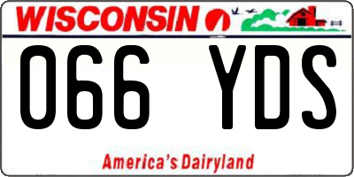 WI license plate 066YDS