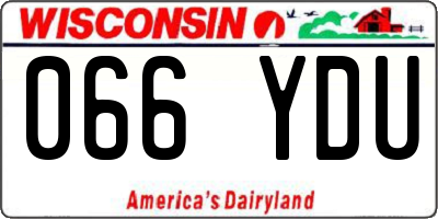 WI license plate 066YDU
