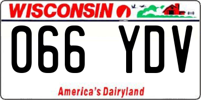 WI license plate 066YDV