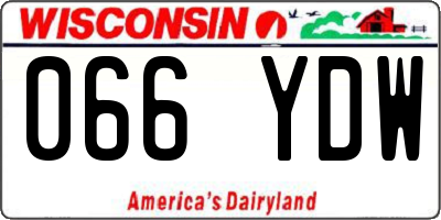 WI license plate 066YDW