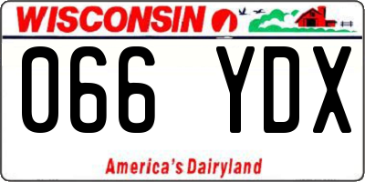 WI license plate 066YDX
