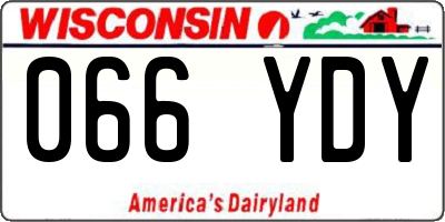 WI license plate 066YDY