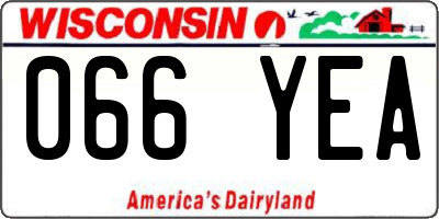 WI license plate 066YEA