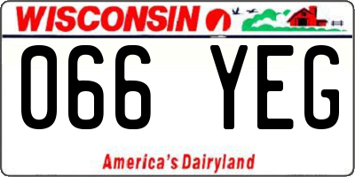 WI license plate 066YEG