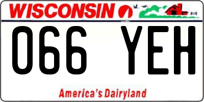 WI license plate 066YEH