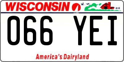 WI license plate 066YEI