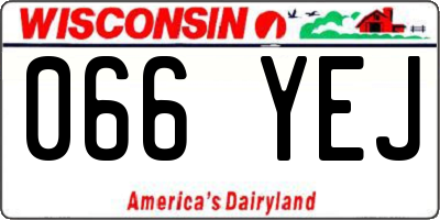 WI license plate 066YEJ