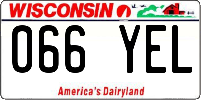 WI license plate 066YEL