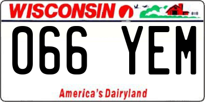 WI license plate 066YEM