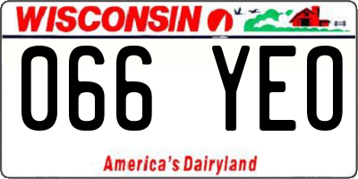 WI license plate 066YEO